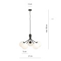 Lampa wisząca NOVA 5 BLACK/OPAL
