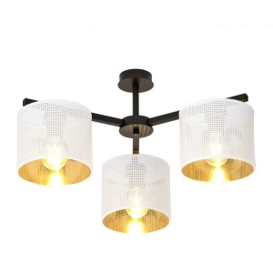 Lampa sufitowa abażur JORDAN 3 WHITE/GOLD