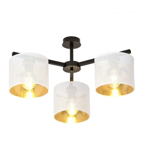 Lampa sufitowa abażur JORDAN 3 WHITE/GOLD