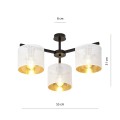 Lampa sufitowa abażur JORDAN 3 WHITE/GOLD