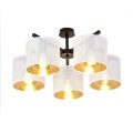 Lampa sufitowa abażur JORDAN 5 WHITE/GOLD