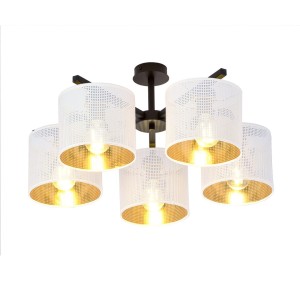 Lampa sufitowa abażur JORDAN 5 WHITE/GOLD
