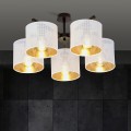 Lampa sufitowa abażur JORDAN 5 WHITE/GOLD