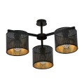 Lampa sufitowa abażur JORDAN 3 BLACK/GOLD