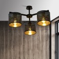 Lampa sufitowa abażur JORDAN 3 BLACK/GOLD