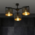 Lampa sufitowa abażur JORDAN 3 BLACK/GOLD