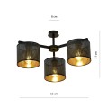 Lampa sufitowa abażur JORDAN 3 BLACK/GOLD