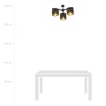 Lampa sufitowa abażur JORDAN 3 BLACK/GOLD