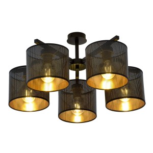 Lampa sufitowa abażur JORDAN 5 BLACK/GOLD
