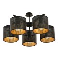 Lampa sufitowa abażur JORDAN 5 BLACK/GOLD