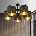 Lampa sufitowa abażur JORDAN 5 BLACK/GOLD