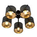 Lampa sufitowa abażur JORDAN 5 BLACK/GOLD