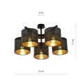 Lampa sufitowa abażur JORDAN 5 BLACK/GOLD