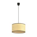 Lampa wisząca abażur ASTON 1 BLACK/RATTAN