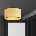 Lampa wisząca abażur ASTON 1 BLACK/RATTAN