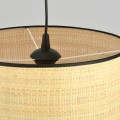 Lampa wisząca abażur ASTON 1 BLACK/RATTAN