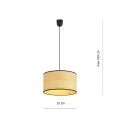 Lampa wisząca abażur ASTON 1 BLACK/RATTAN