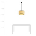 Lampa wisząca abażur ASTON 1 BLACK/RATTAN