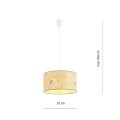 Lampa wisząca abażur ASTON 1 WHITE/CORK