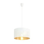 Lampa wisząca abażur ASTON 1 WHITE/GOLD
