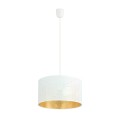 Lampa wisząca abażur ASTON 1 WHITE/GOLD