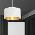 Lampa wisząca abażur ASTON 1 WHITE/GOLD