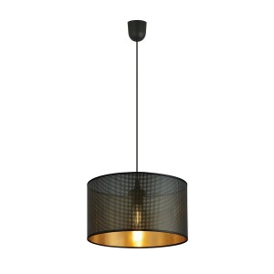 Lampa wisząca abażur ASTON 1 BLACK/GOLD
