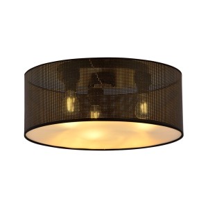 Lampa sufitowa abażur ASTON 3 BLACK/GOLD