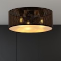 Lampa sufitowa abażur ASTON 3 BLACK/GOLD