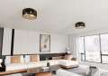 Lampa sufitowa abażur ASTON 3 BLACK/GOLD