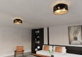 Lampa sufitowa abażur ASTON 3 BLACK/GOLD