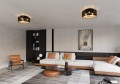 Lampa sufitowa abażur ASTON 3 BLACK/GOLD