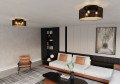 Lampa sufitowa abażur ASTON 3 BLACK/GOLD