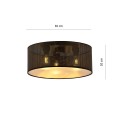 Lampa sufitowa abażur ASTON 3 BLACK/GOLD