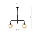 Lampa sufitowa LUKKA 2 BLACK/MIODOWY