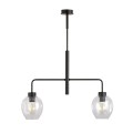 Lampa sufitowa LUKKA 2 BLACK/TRANSPARENT