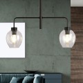 Lampa sufitowa LUKKA 2 BLACK/TRANSPARENT
