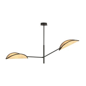 Lampa sufitowa VENE 2 BLACK/RATTAN