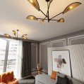 Lampa sufitowa VENE 6 BLACK/RATTAN