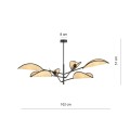 Lampa sufitowa VENE 6 BLACK/RATTAN