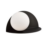 Kinkiet metalowy z kloszem FORM 7 BLACK/OPAL