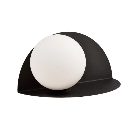 Kinkiet metalowy z kloszem FORM 7 BLACK/OPAL