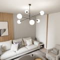 Lampa sufitowa LINEAR 6 BLACK/OPAL