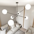 Lampa sufitowa LINEAR 6 BLACK/OPAL