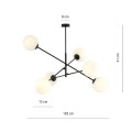 Lampa sufitowa LINEAR 6 BLACK/OPAL