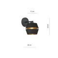 Kinkiet PIANO K1 BLACK/GOLD