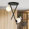 Lampa sufitowa RIVER 2 BLACK/OPAL