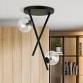 Lampa sufitowa RIVER 2 BLACK/TRANSPARENT