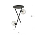Lampa sufitowa RIVER 2 BLACK/TRANSPARENT