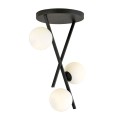 Lampa sufitowa RIVER 3 BLACK/OPAL
